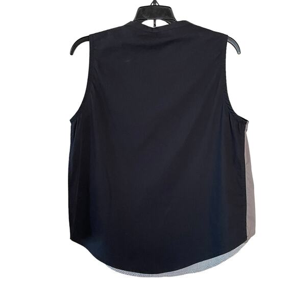 ALEMBIKA Women's Size US 6-8 Black Brown Pullover Sleeveless Cotton Top Israel - Picture 4 of 7